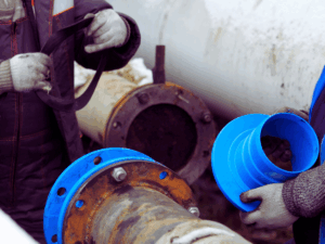 plumbers performing CIPP sewer line repair